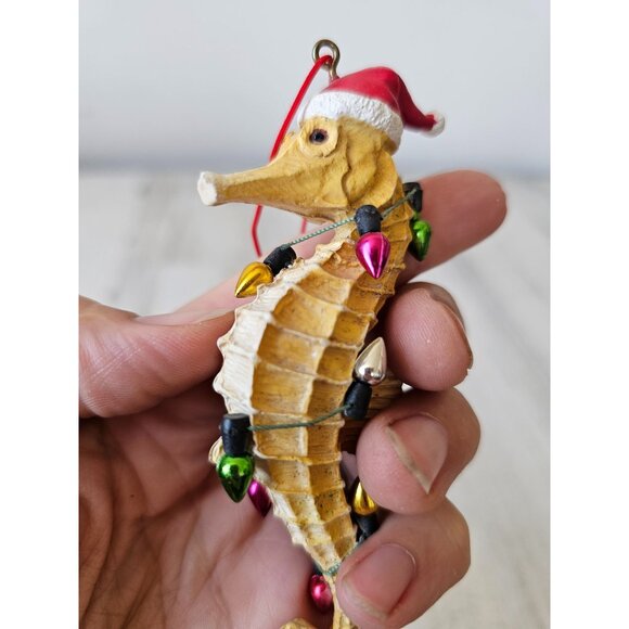 Seahorse string light ornament Santa Xmas tree - Picture 5 of 9